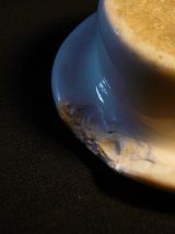 rare et grand encrier en porcelaine de bureau