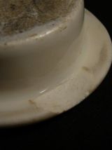 rare et grand encrier en porcelaine de bureau