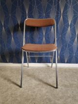 chaises pliantes vintage assise et dossier en tissu imprimé