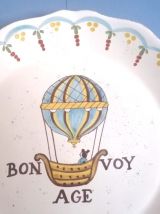 Assiette décor au ballon faïence Hadancourt
