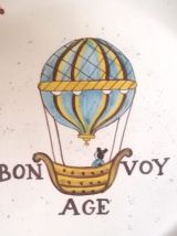Assiette décor au ballon faïence Hadancourt