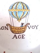 Assiette décor au ballon faïence Hadancourt