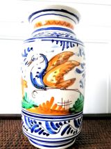 Vase décor Deruta au cygne 