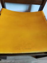 chaises bois et cuir des années 70