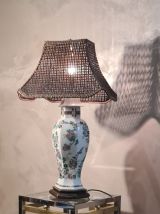 Lampe  asiatique avec socle en bois,abatjour style pagode  p