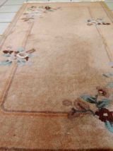 Tapis vintage Chinois Art Deco fait main, 1C649
