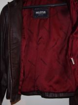 blouson en cuir marron Lotus