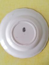 Trio d'assiettes à la rose Lunéville Keller &amp; Guérin