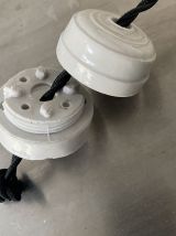 LOT 2 PETITES SUSPENSIONS EMAILLEES BLANCHES 