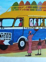 Peinture sur toile de l'artiste Sénégalais Maxseck. 