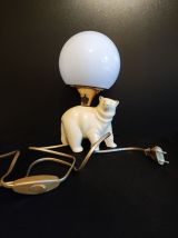 lampe ours en céramique avec globe