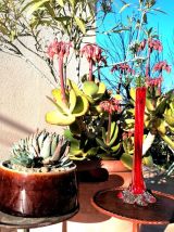 Soliflore rouge style Murano, vers 1970