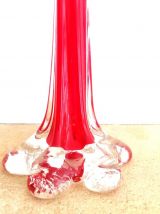 Soliflore rouge style Murano, vers 1970