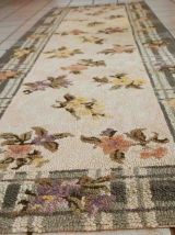 Tapis vintage Américain Hooked fait main, 1C701