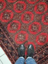 Tapis vintage Ouzbek Bukhara fait main, 1C740