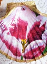 Coquilles Saint-jacques décor fleur de tulipes, porte-bijoux