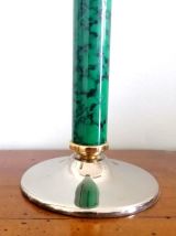 Paire de bougeoirs style malachite art déco 