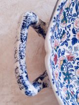 Coupe en faïence de Gien, France - forme melonnière à anses 