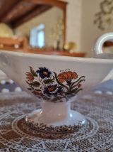 Bougeoir en céramique peinte avec anse