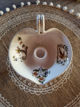 Bougeoir en céramique peinte avec anse