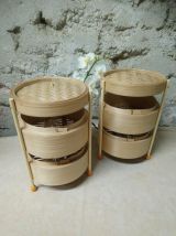 Lot de 2 lampes de chevet déco récup' "Bambou"