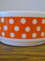 Lot Saladier et ramequin Arcopal Polka Orange TBE