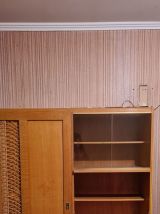 Meuble secrétaire armoire bois rotin vintage