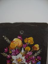 Peinture Huile sur ardoise signée (années 80)  25 cm x 16 cm