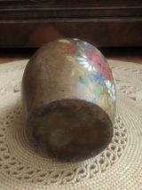 Ancienne cruche en terre cuite à deux anses (décor fleuri)