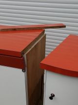 Buffet formica orange avec sa table escamotable 70'