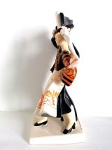 Couple de bigoudens dans le vent, par R.Micheau Vernez, Henr