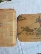lot de 2 plateaux , vintage