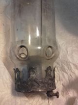 2 Verres pour lampe à pétrole 15.5cm et 21 cm ht