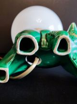 lampe ours en céramique verte et or