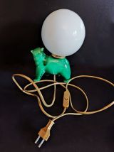 lampe ours en céramique verte et or