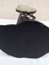 Bougeoir sculpture métal et verre éléphant 