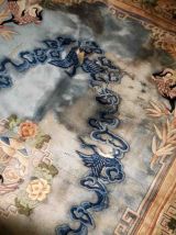 Tapis vintage Chinois Art Deco fait main, 1B868