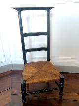 Chaise prie dieu en bois noirci XIXème siècle 
