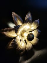 applique murale feuilles métal doré