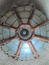 Suspension/abat jour en rotin et en nacre (années 60)