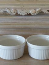4 ramequins vintage en céramique blanche