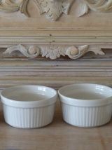 4 ramequins vintage en céramique blanche