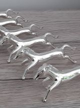 6 porte couteaux chevaux métal chromé