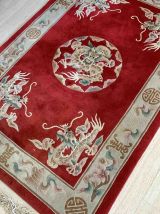 Tapis vintage Chinois Art Deco fait main, 1B897