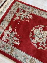 Tapis vintage Chinois Art Deco fait main, 1B897