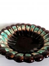 Coupe à godrons en céramique style Vallauris 