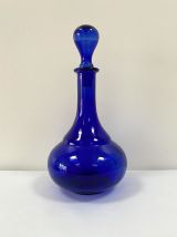 Superbe carafe ancienne en verre bleu cobalt 