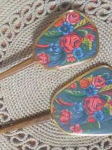 Charmant coffret miroir à main et brosse (Angleterre)