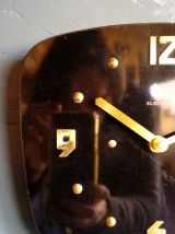 Horloge formica vintage pendule silencieuse "Electric noir"