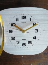 Horloge formica vintage pendule silencieuse "Hangarter bois"